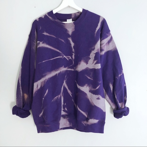 NEW OVERSIZED BLEACHED Soft Sweatshirt S-5X Swirl - Picture 3 of 5